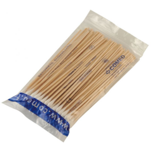 Écouvillons médicaux coton-tige bois 150 mm sachet de 100
