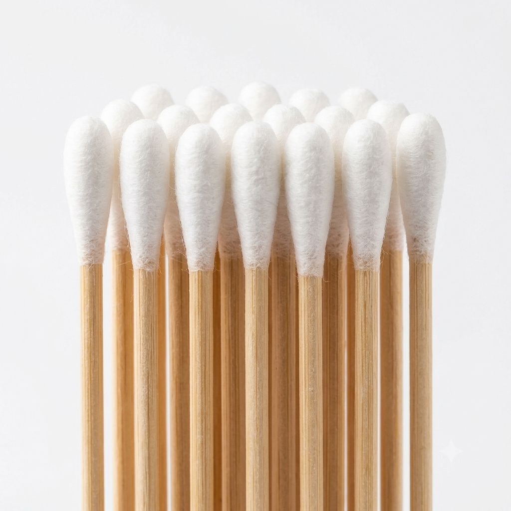 Écouvillons médicaux coton-tige bois 150 mm sachet de 100 – Image 3
